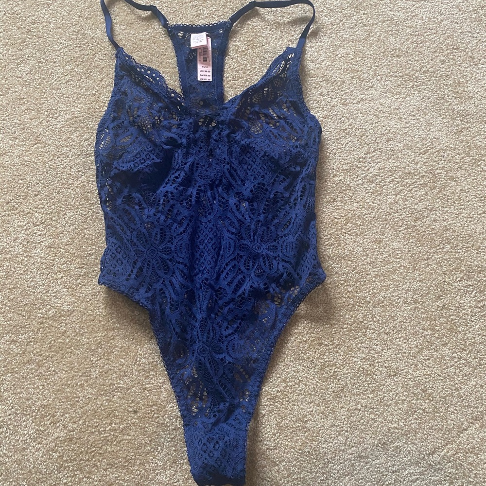 Victoria’s Secret Navy Lace Bodysuit XS